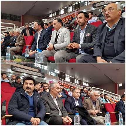 حضور مسئولین سازمان لیگ فوتسال و سرمربی تیم ملی در بازی فرش آرا و سوهان محمد قم