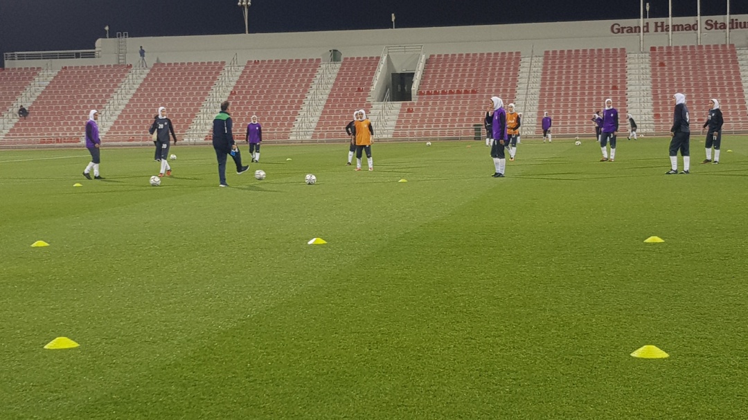 تمرین بازیکنان تیم ملی فوتبال بانوان ایران پیش از دیدار برابر فیلیپین+فیلم