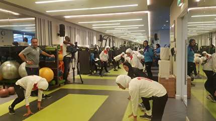 برگزاری تمرین بازیکنان در سالن بدنسازی