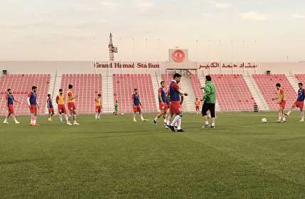 آخرين تمرين تيم اميد پيش  از ديدار با قطر