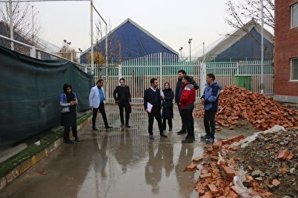 بازدید مسئولین عمرانی شهرداری از خوابگاه کوثر (ساختمان اختصاصی تیم های ملی بانوان)