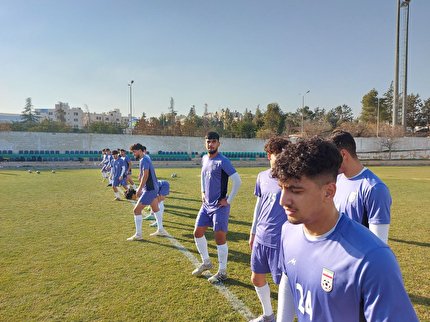 تمرین تیم ملی جوانان برای دومین بازی تدارکاتی در اردن