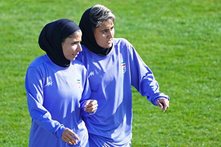 تمرین تیم ملی فوتبال بانوان در زمین شماره دو مرکز ملی فوتبال