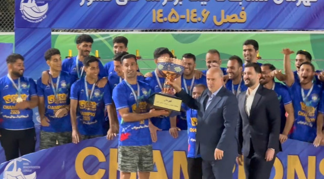حضور تاج و مسئولان سازمان لیگ در جشن قهرمانی فوتبال ساحلی