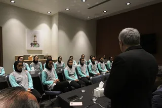 حضور سفیر ایران در قطر در جمع بازیکنان تیم ملی فوتبال بانوان