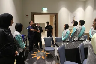 حضور سفیر ایران در قطر در جمع بازیکنان تیم ملی فوتبال بانوان