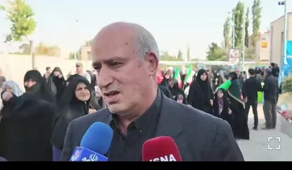 مهدی تاج، رییس فدراسیون فوتبال در مراسم وداع با قائدشهید امت
