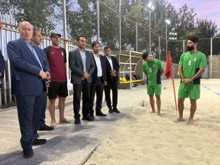حضور رئیس و سرپرست دبیر کلی فدراسیون فوتبال به همراه روسای ارکان قضایی در تمرین تیم ملی ساحلی